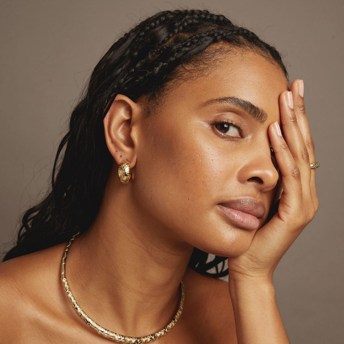 Aurate x Frye: Western Stitch Hoop Earrings