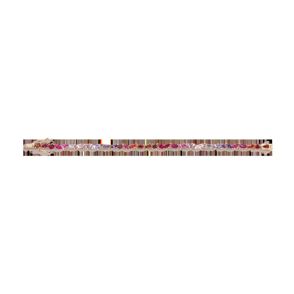 Pink Ombré Mixed Shape Tennis Bracelet