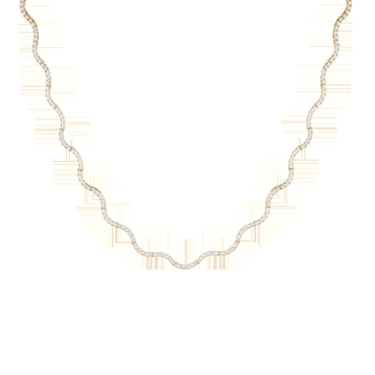 Lab Grown Diamond Wave Tennis Necklace