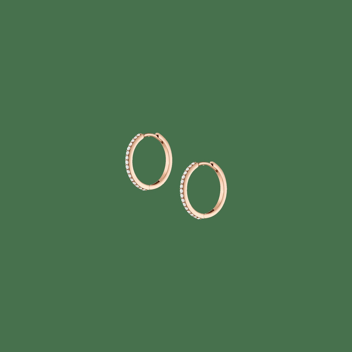 Thin Forever Diamond Hinged Huggie Earrings (15mm)