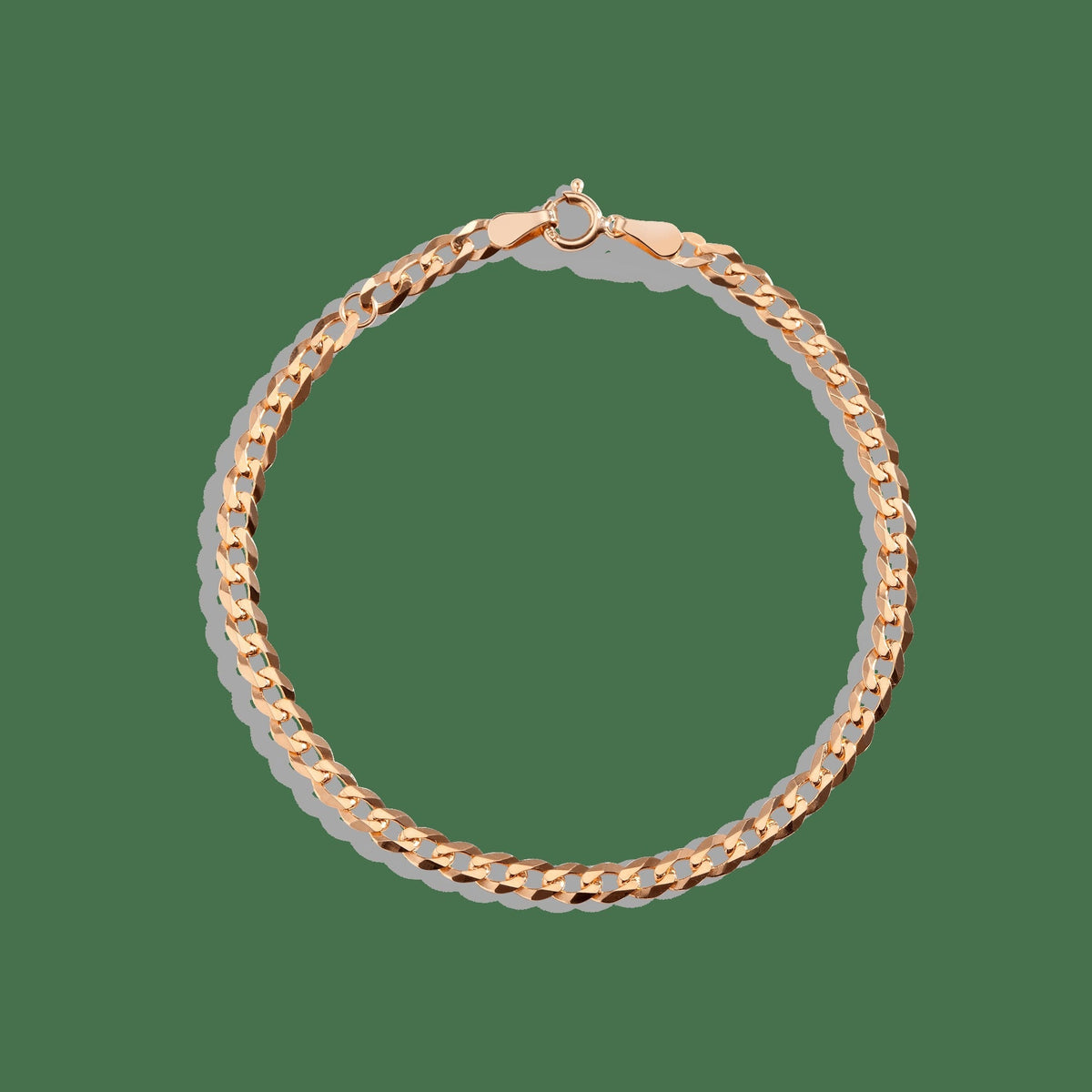 Large Gold Curb Chain Bracelet