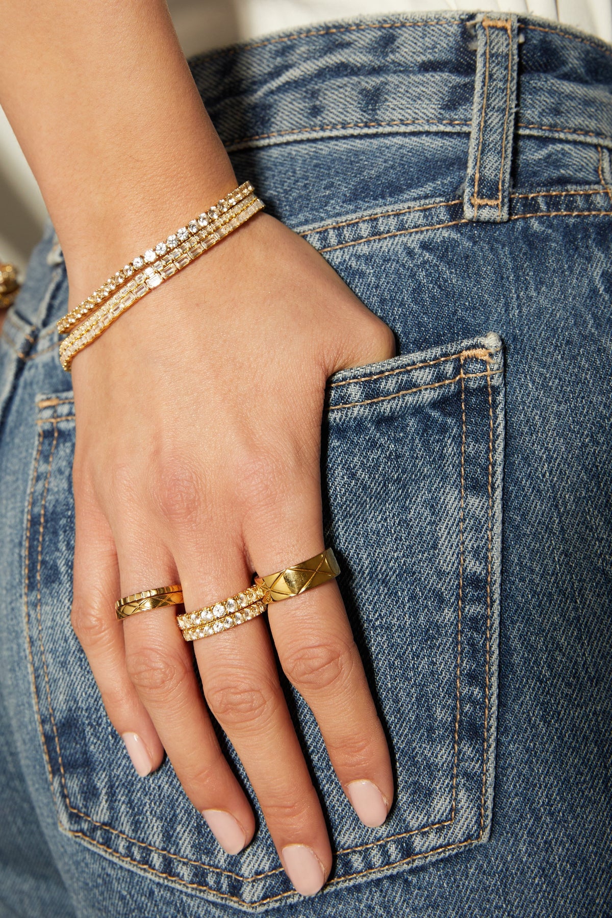 Lab Grown White Sapphire Eternity Ring