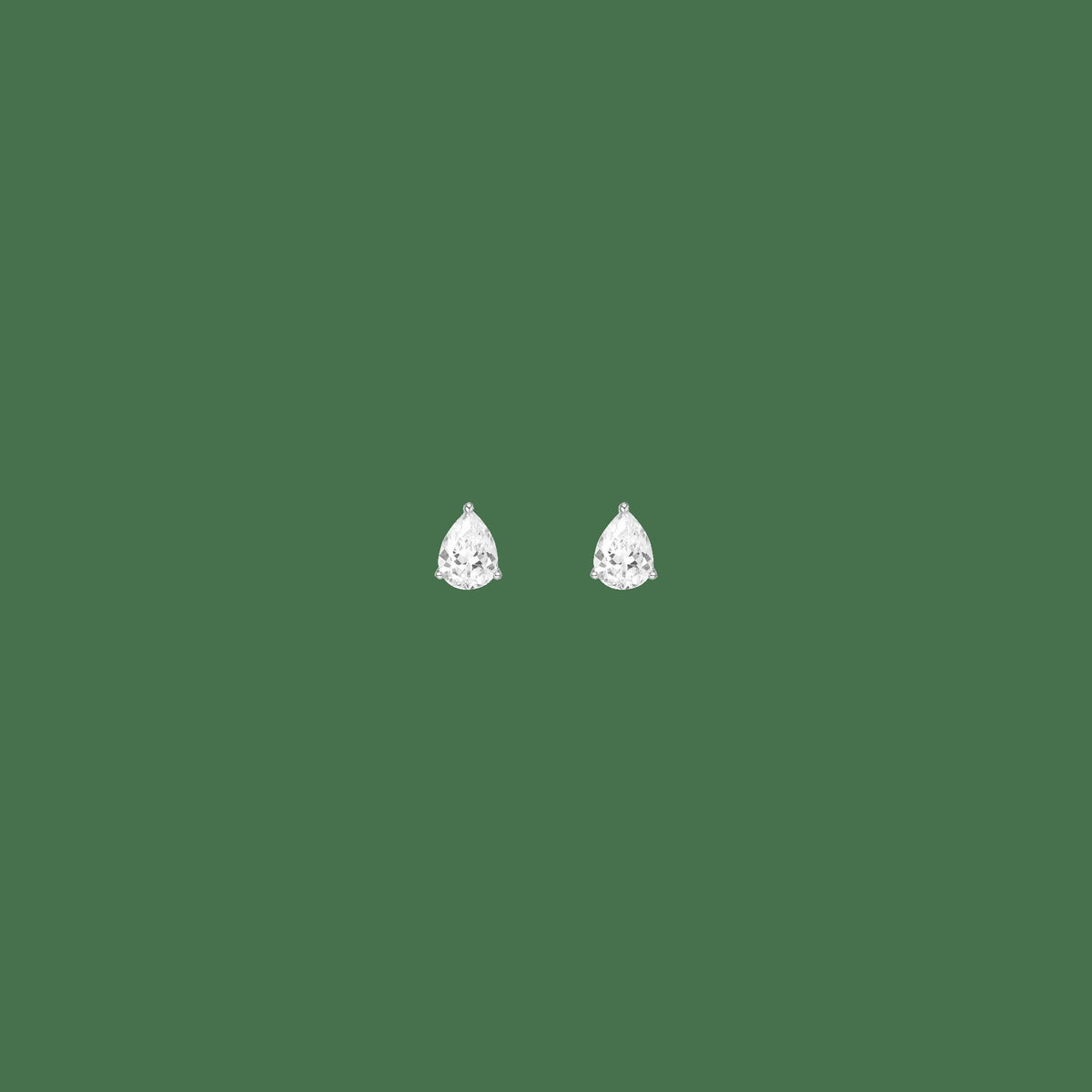 Pear Gemstone Solitaire Stud Earrings