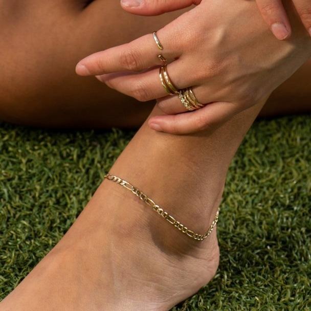 Large Gold Figaro Chain Anklet