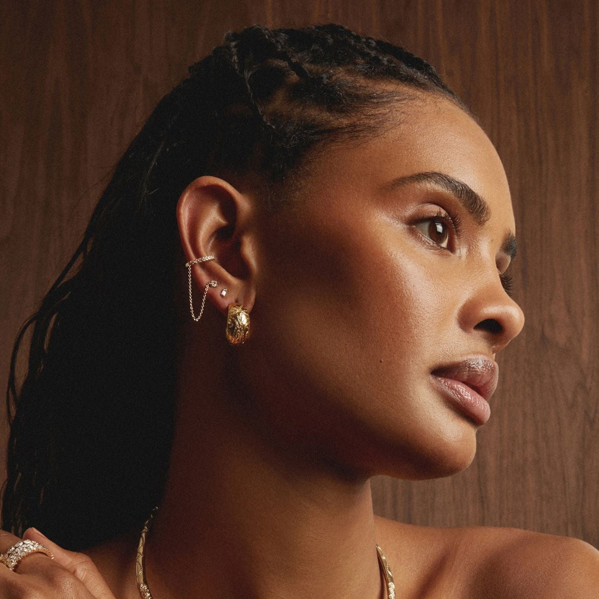 Aurate x Frye: Western Stitch Hoop Earrings