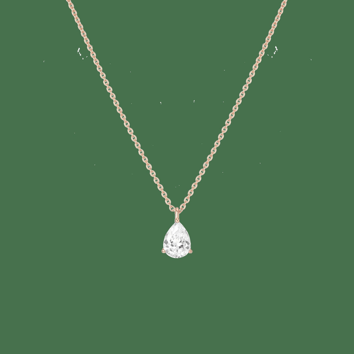 Pear Gemstone Solitaire Necklace