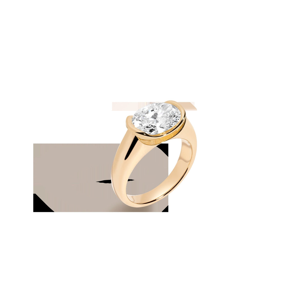3ct Oval Lab Grown Diamond Floating Signet Ring
