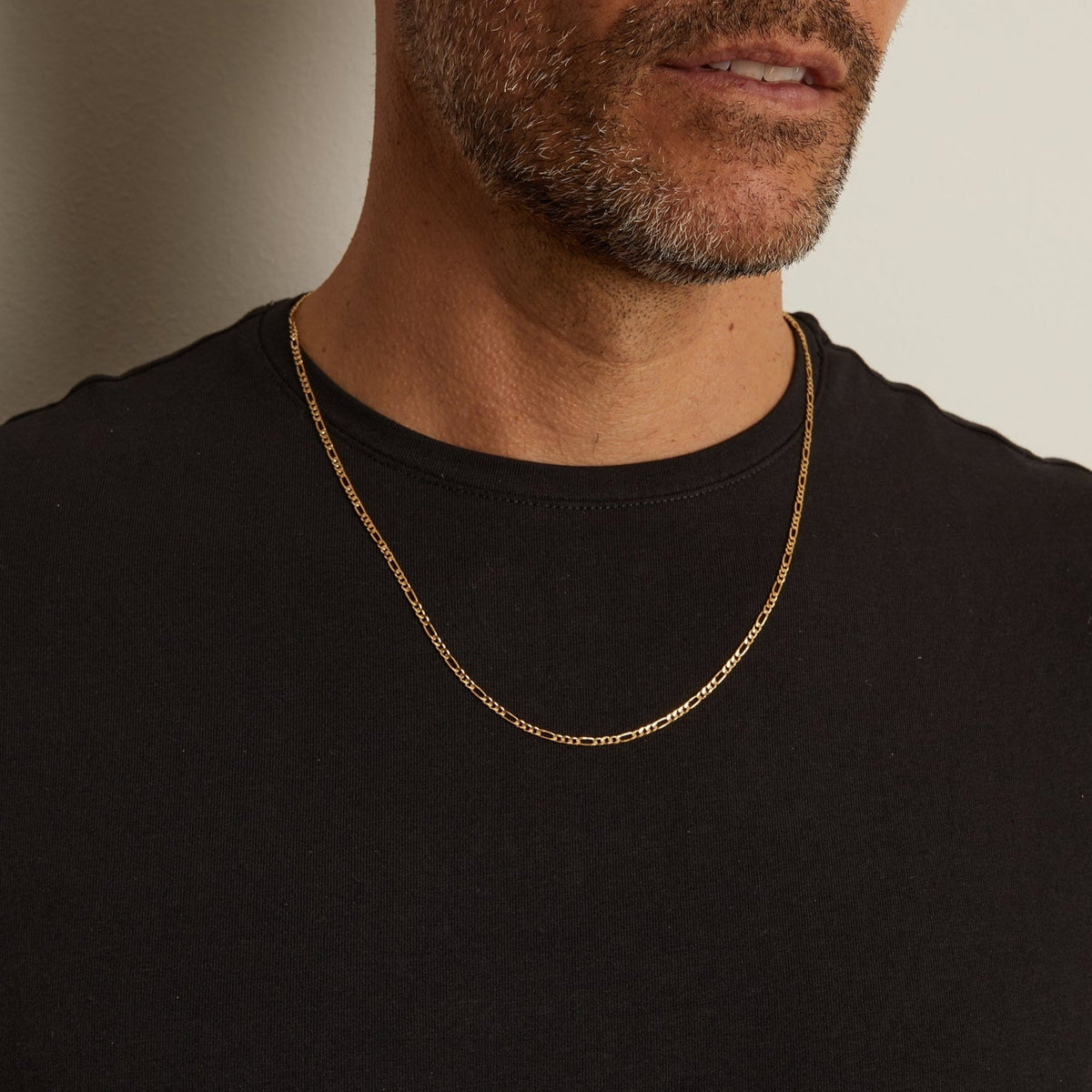 Medium Gold Figaro Chain Necklace