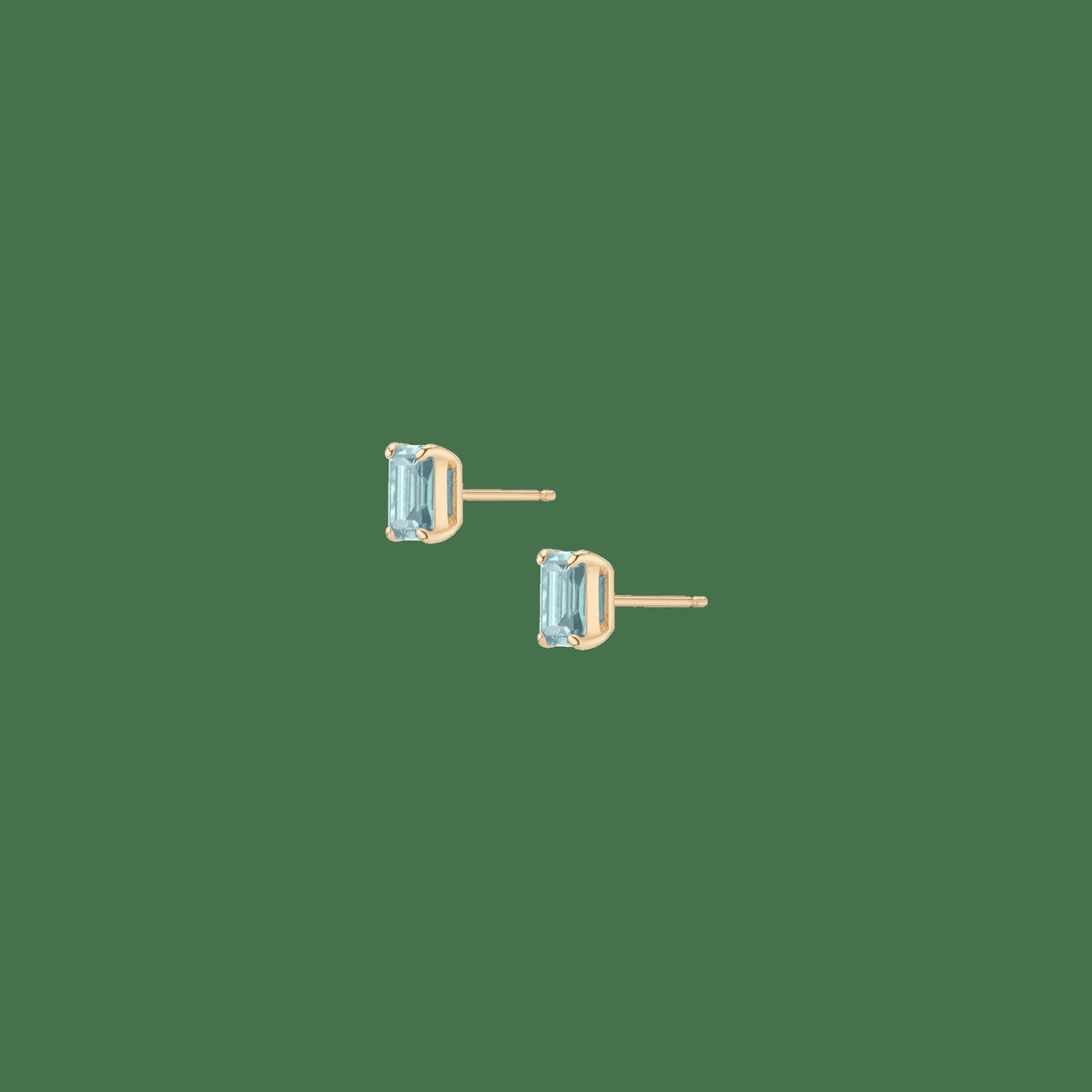 Emerald Gemstone Solitaire Stud Earrings