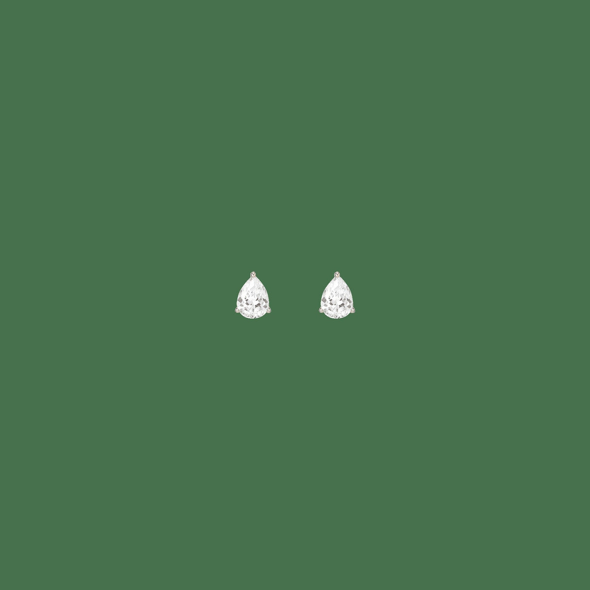 Pear Gemstone Solitaire Stud Earrings