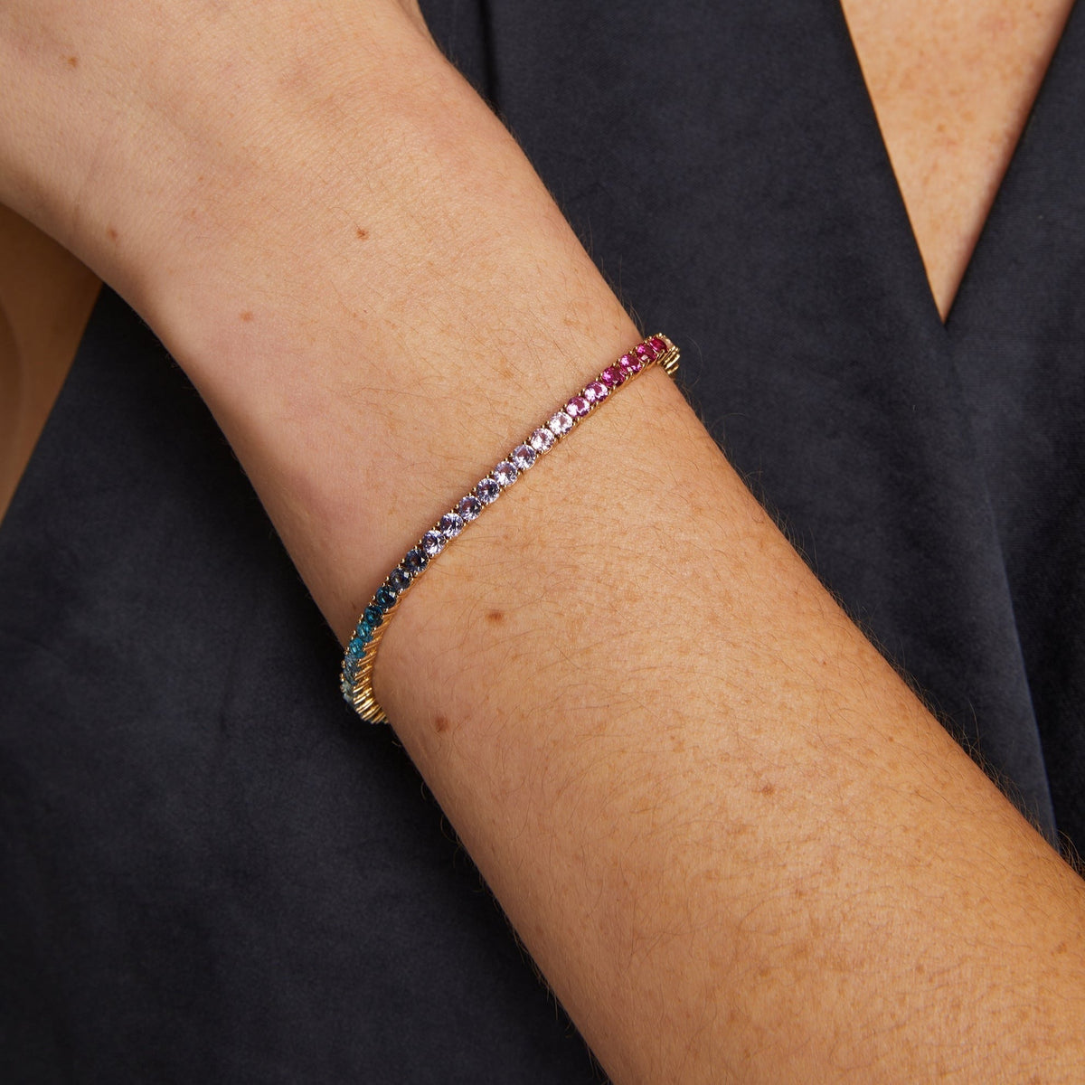 Ombré Rainbow Tennis Bracelet