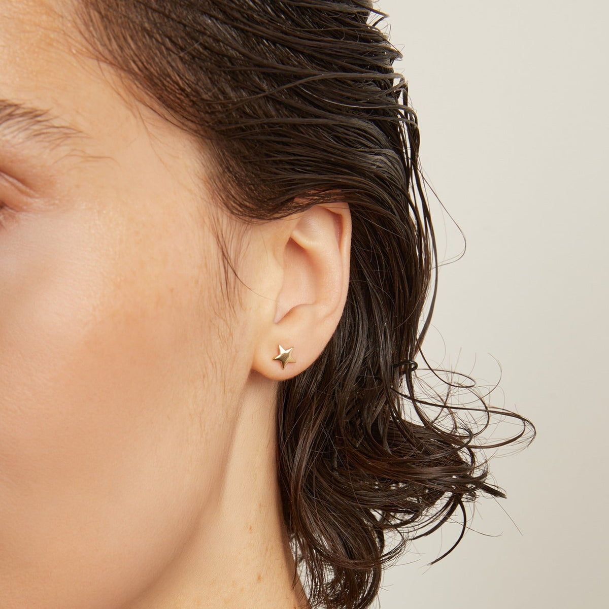 Gold Nova Star Stud Earrings