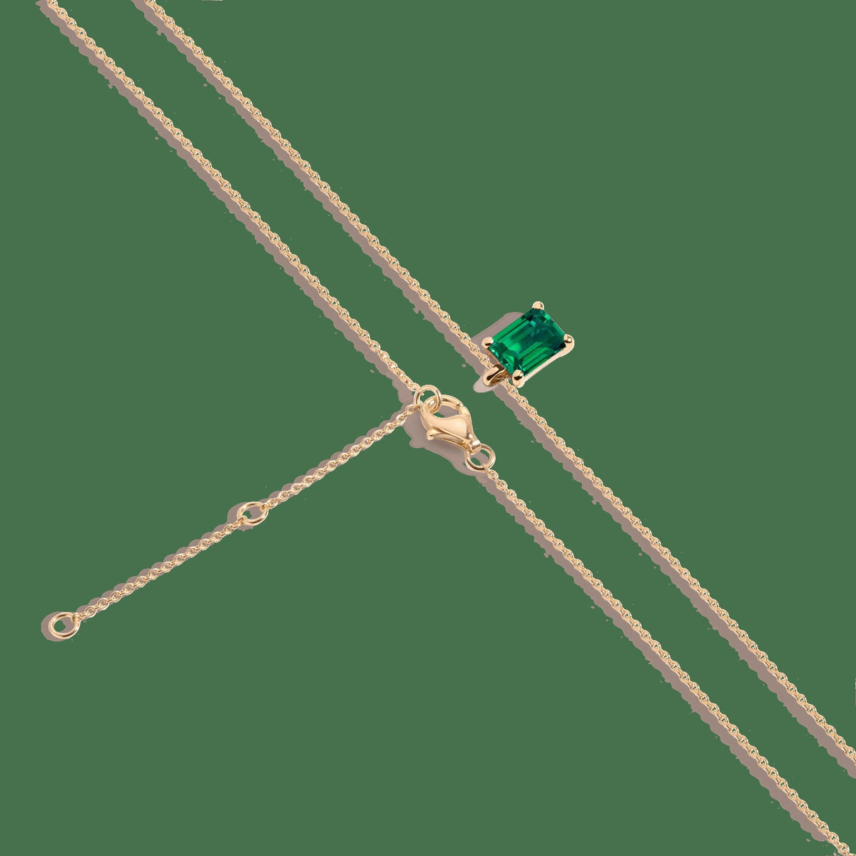 Emerald Gemstone Solitaire Necklace