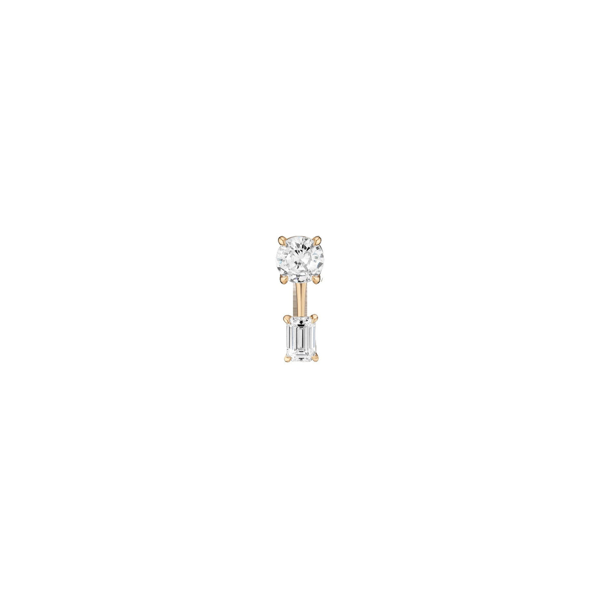 Lab Grown Diamond Ear Jacket - 0.5ct Emerald Bottom Stone