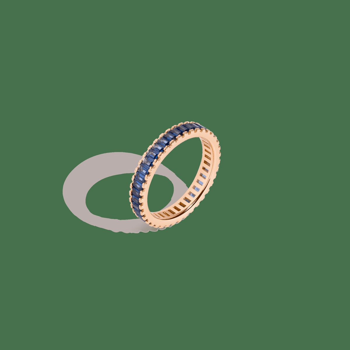 Lab Grown Blue Sapphire Baguette Eternity Ring