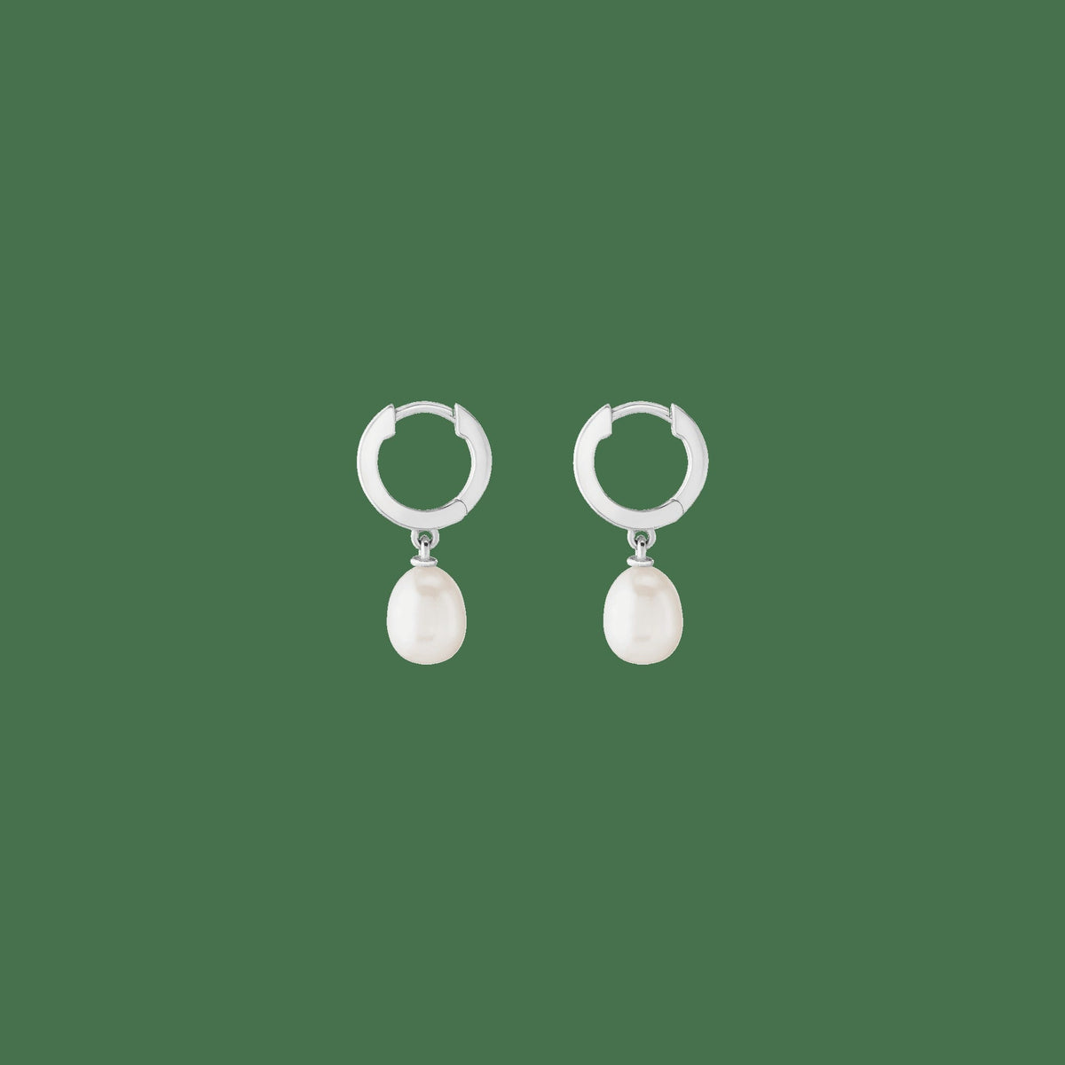 Pearl Drop Huggie Earrings