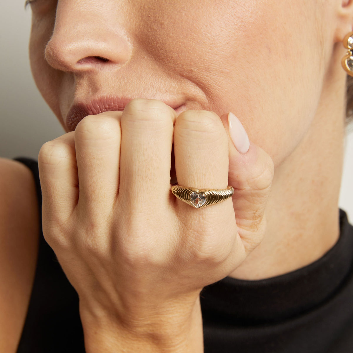 Radiant Heart Art Deco Ring