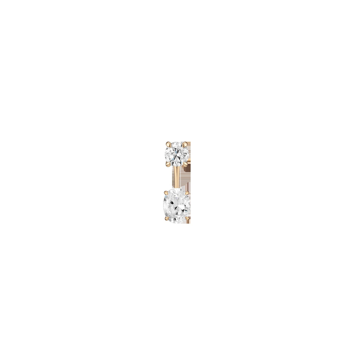 Lab Grown Diamond Ear Jacket - 1ct Oval Bottom Stone
