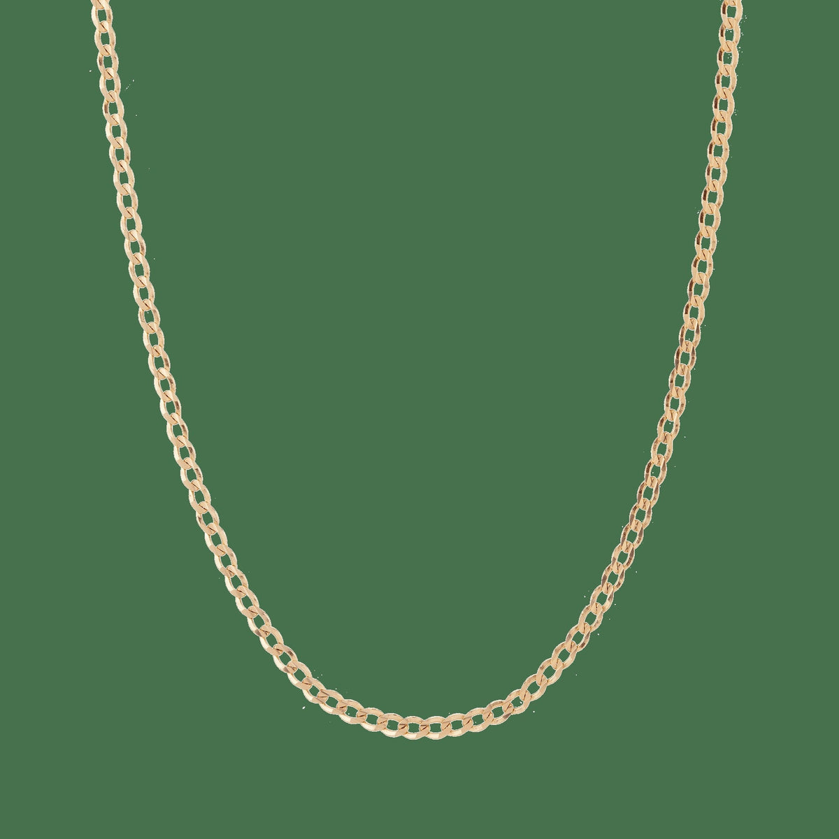 Large Gold Curb Chain Necklace