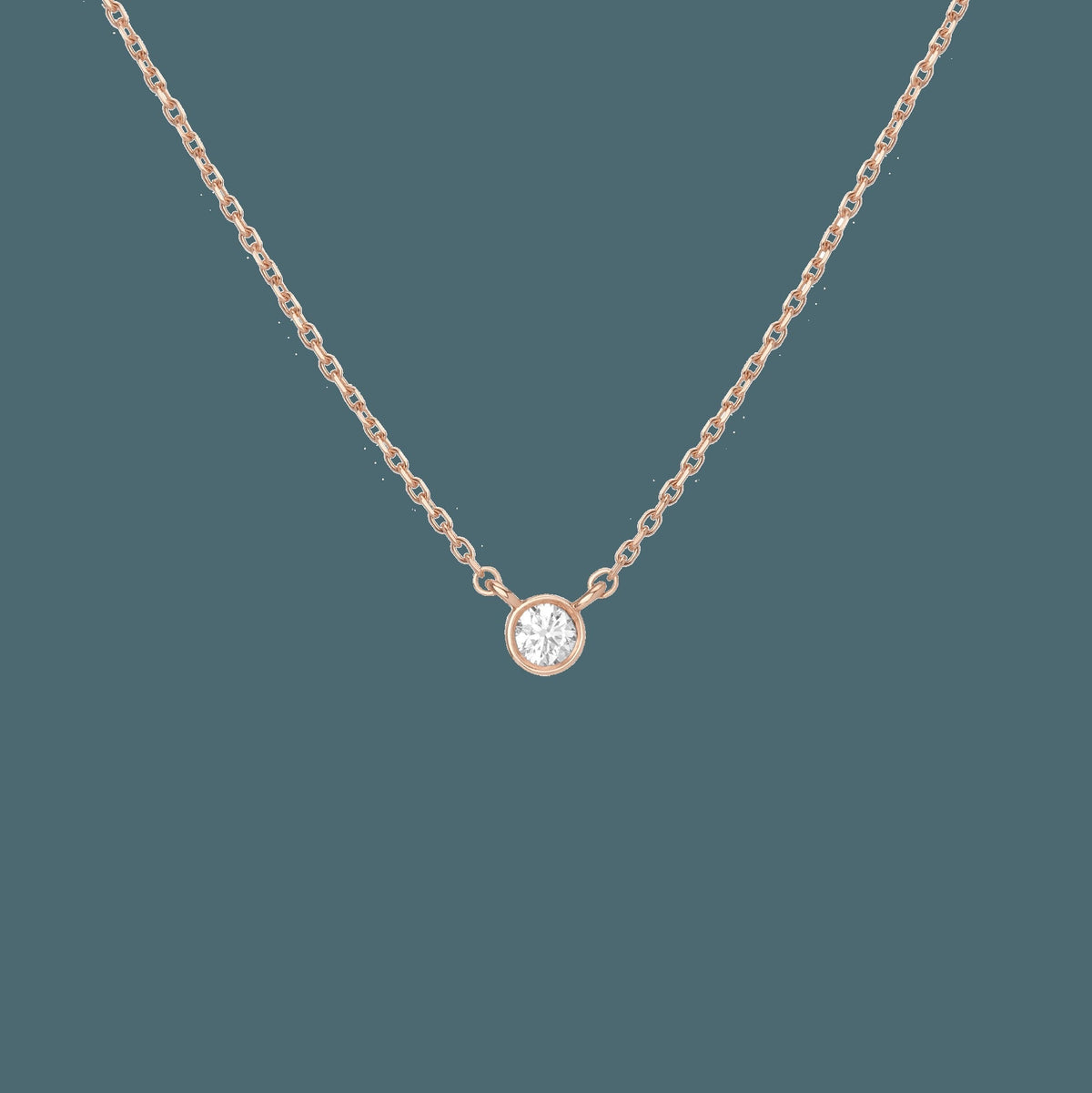 Medium Diamond Bezel Necklace