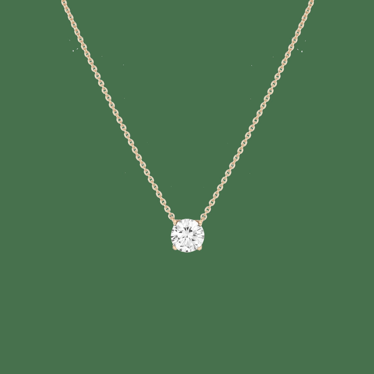 Round Gemstone Solitaire Necklace