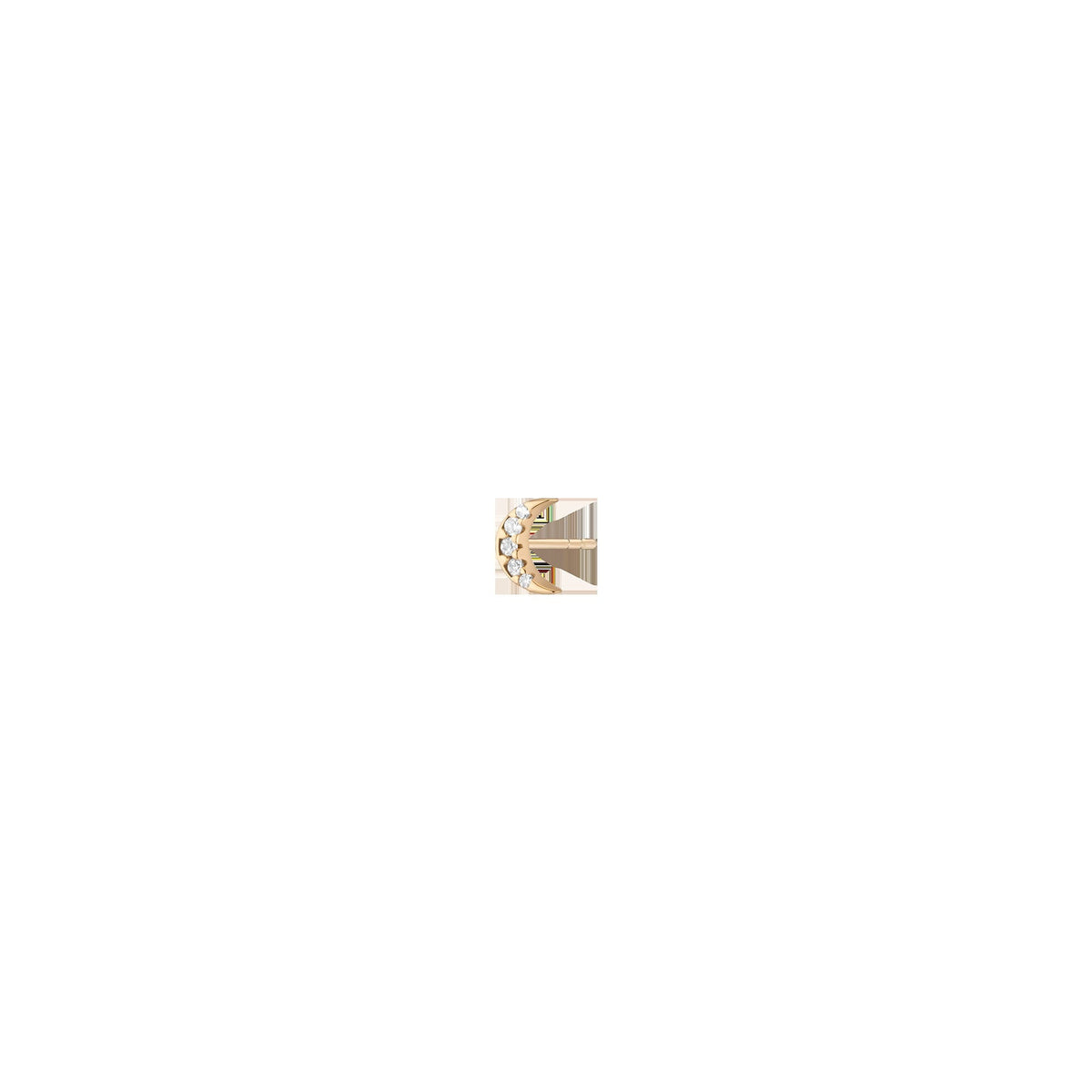 Lab Grown White Sapphire Moon Stud Earrings