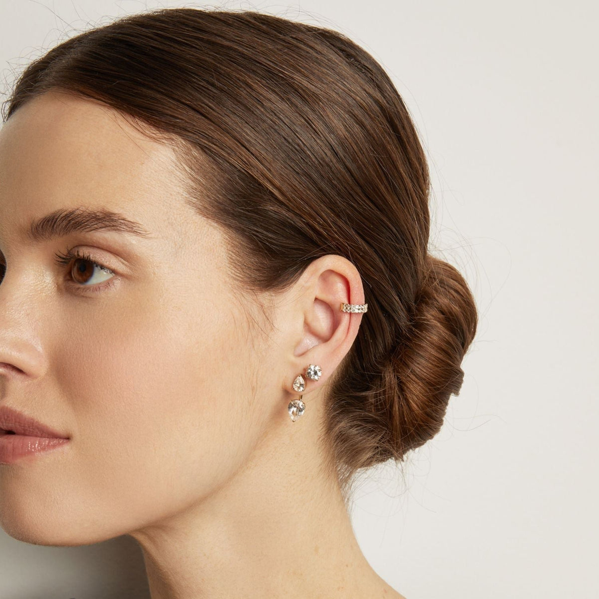Lab Grown White Sapphire Double Ear Cuff