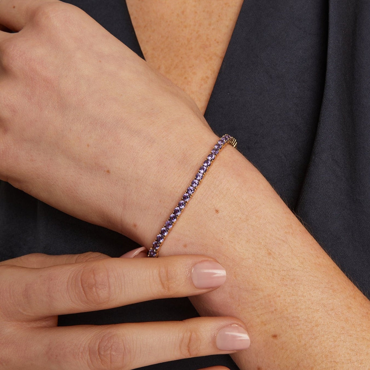 Lab Grown Amethyst Tennis Bracelet