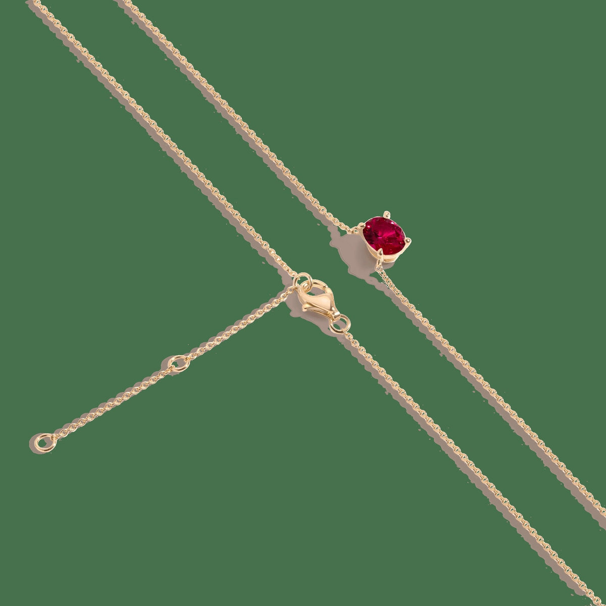 Oval Gemstone Solitaire Necklace
