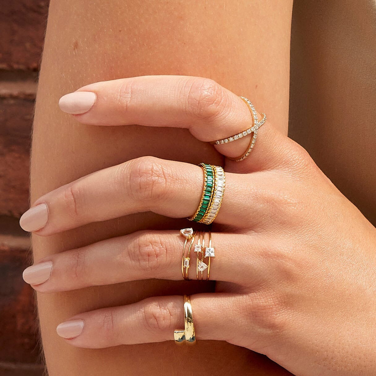 Lab Grown White Sapphire Baguette Eternity Ring