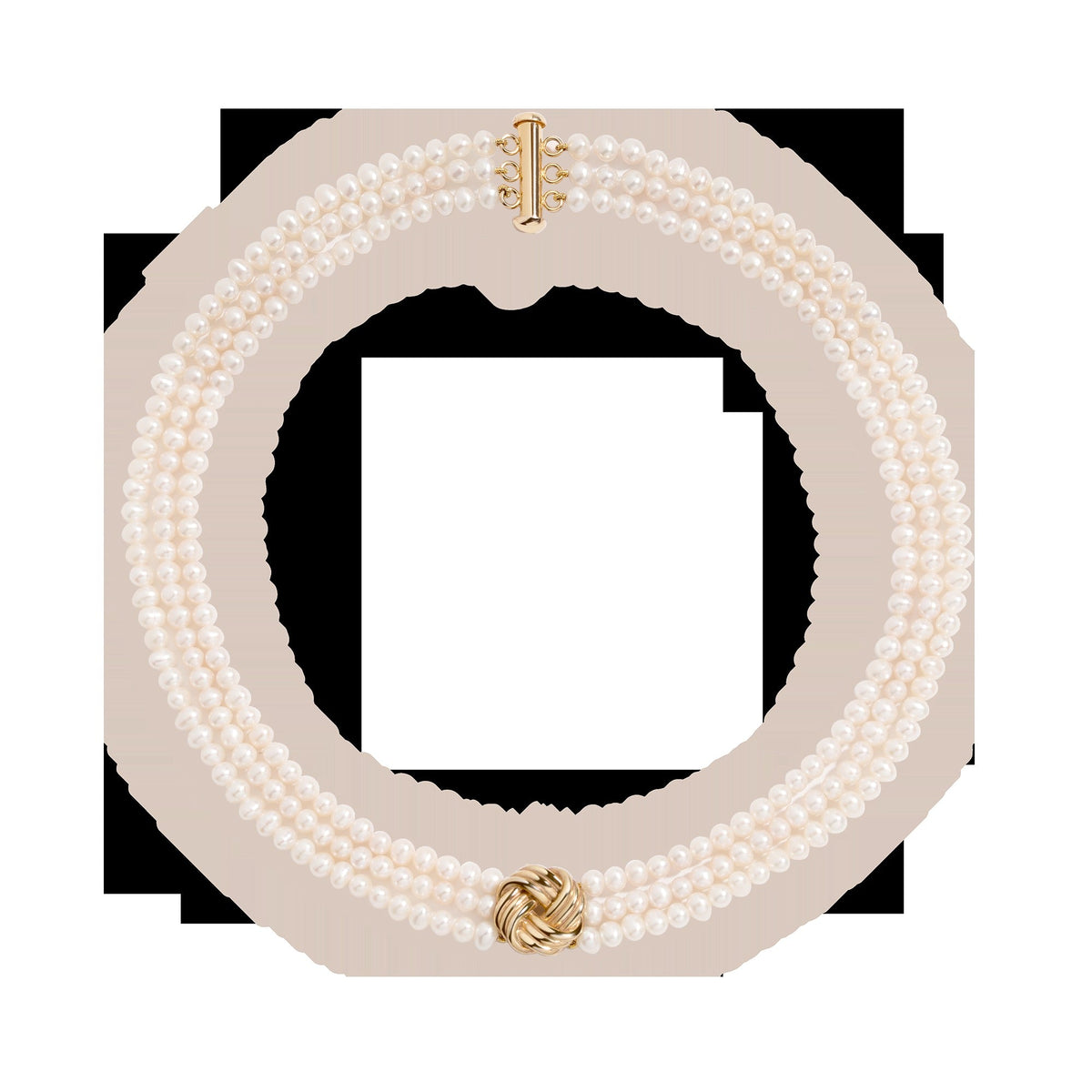 Aurate x Marilyn Monroe: Gold Knot Pearl Necklace