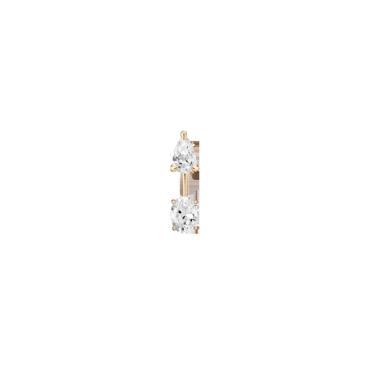 Lab Grown Diamond Ear Jacket - 1ct Oval Bottom Stone