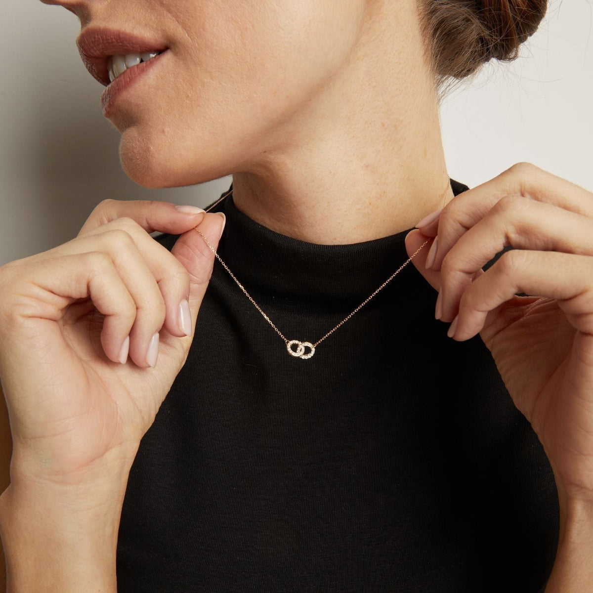 Double Lab Grown Diamond Connection Necklace