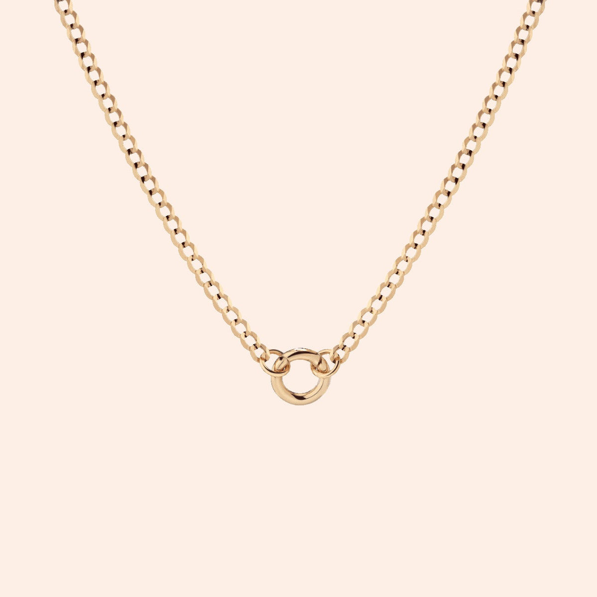 Curb Chain Charm Necklace