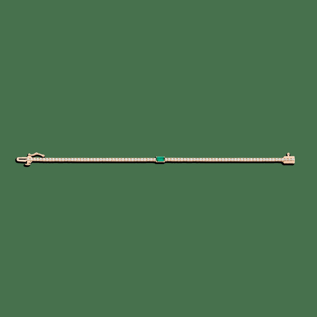 Lab Grown Diamond Tennis Bracelet with Emerald
