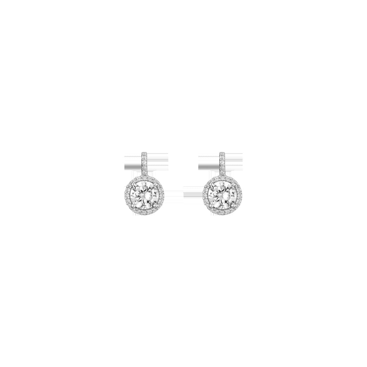 Lab Grown White Sapphire Edwardian Earrings