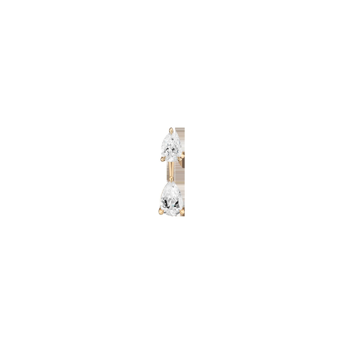 Lab Grown Diamond Ear Jacket - 1ct Pear Bottom Stone