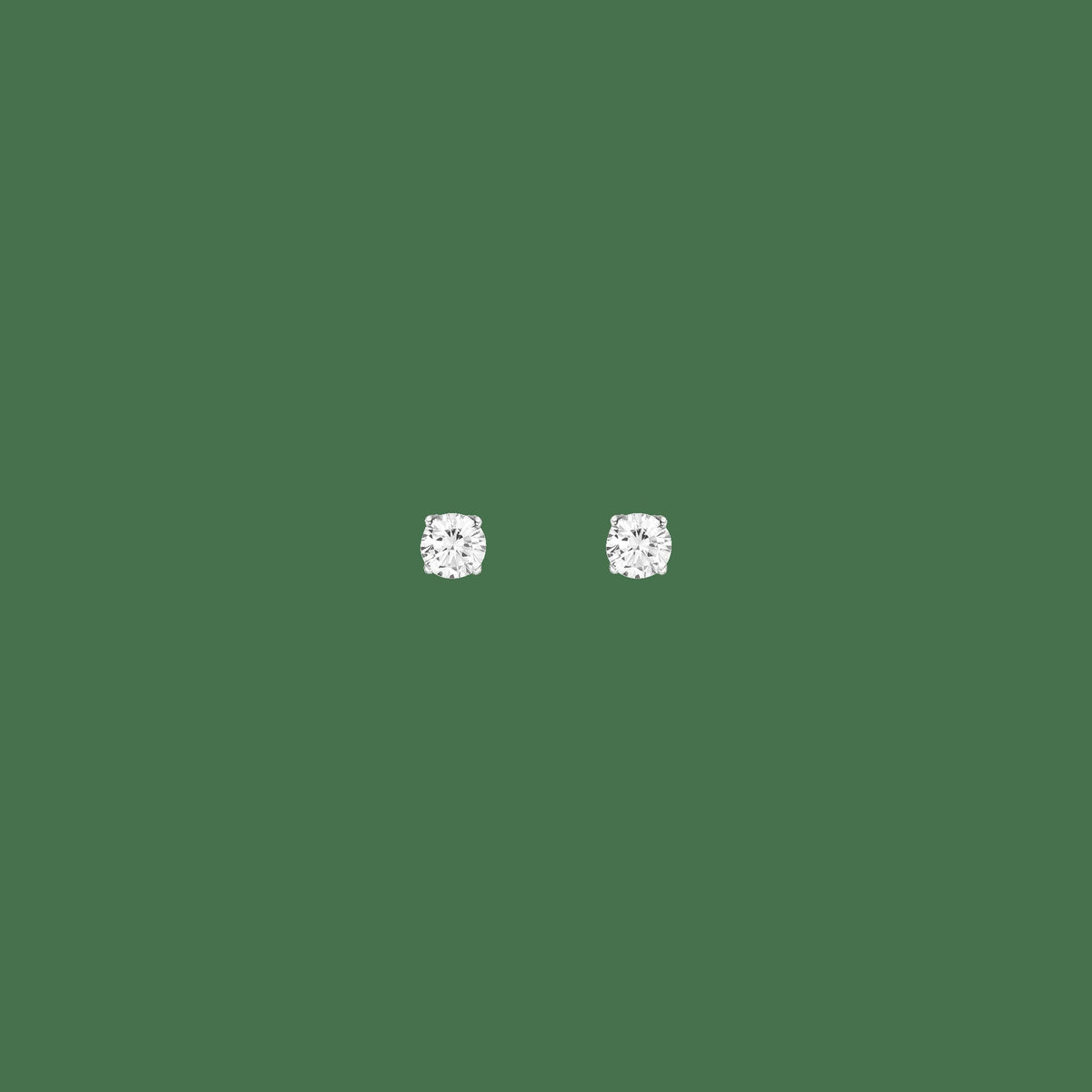 Round Gemstone Solitaire Stud Earrings