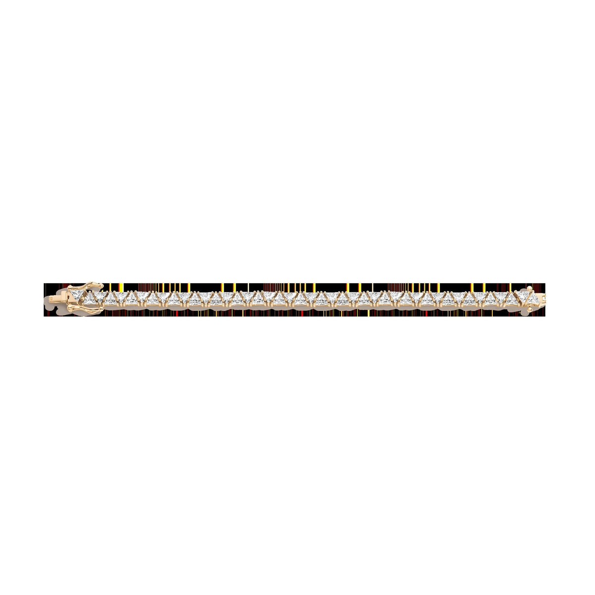 Lab Grown White Sapphire Trillion Tennis Bracelet