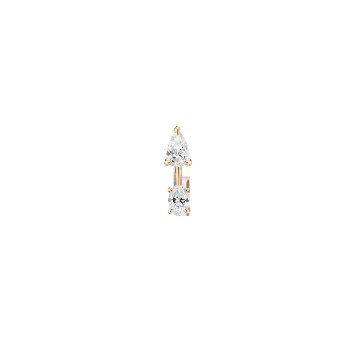 Lab Grown Diamond Ear Jacket - 0.5ct Oval Bottom Stone