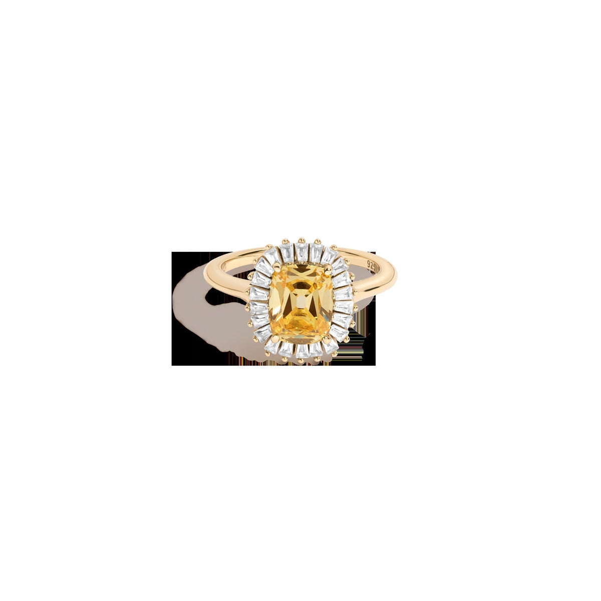 Lab Grown Yellow Canary Alexandra Ring