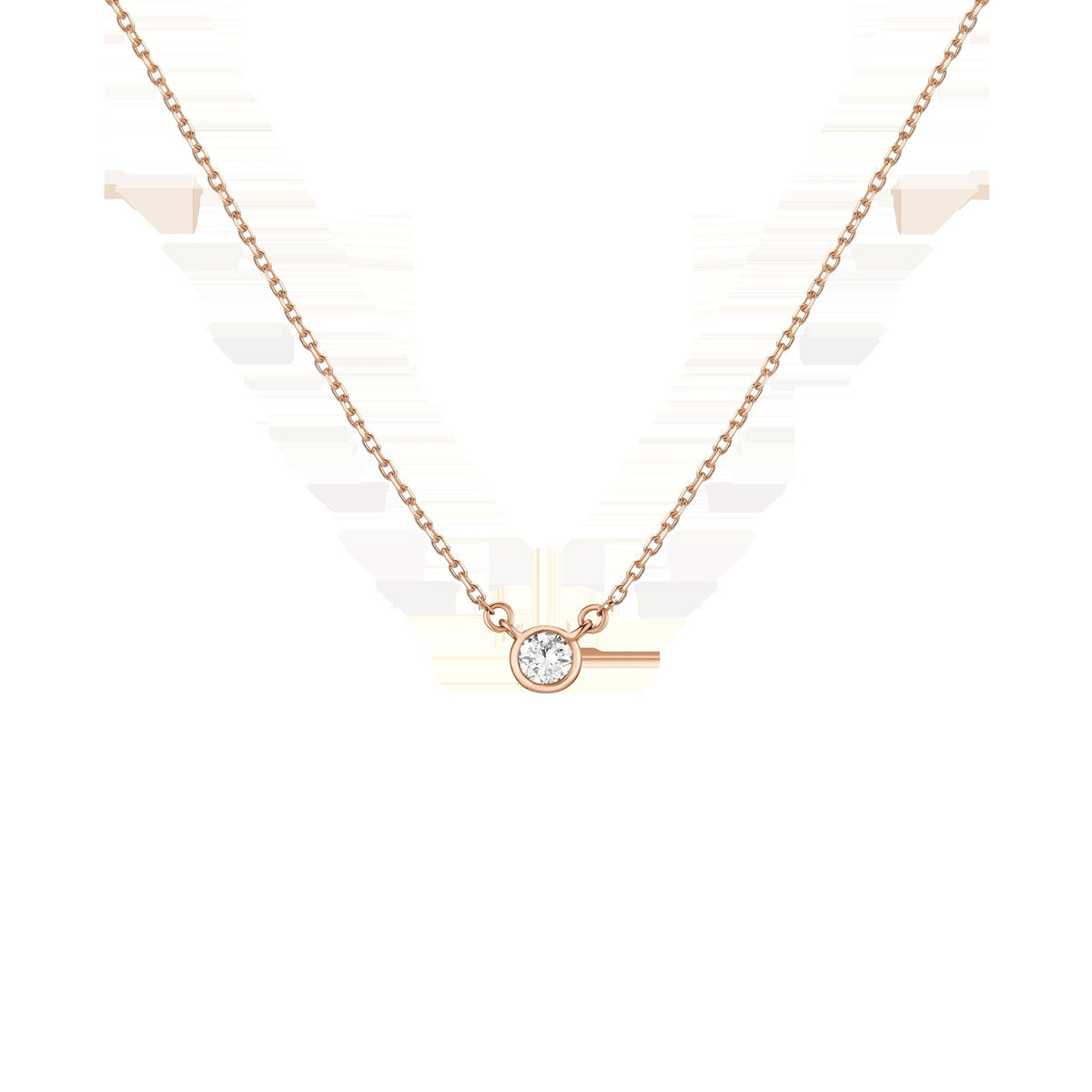 Medium Lab Grown Diamond Bezel Necklace