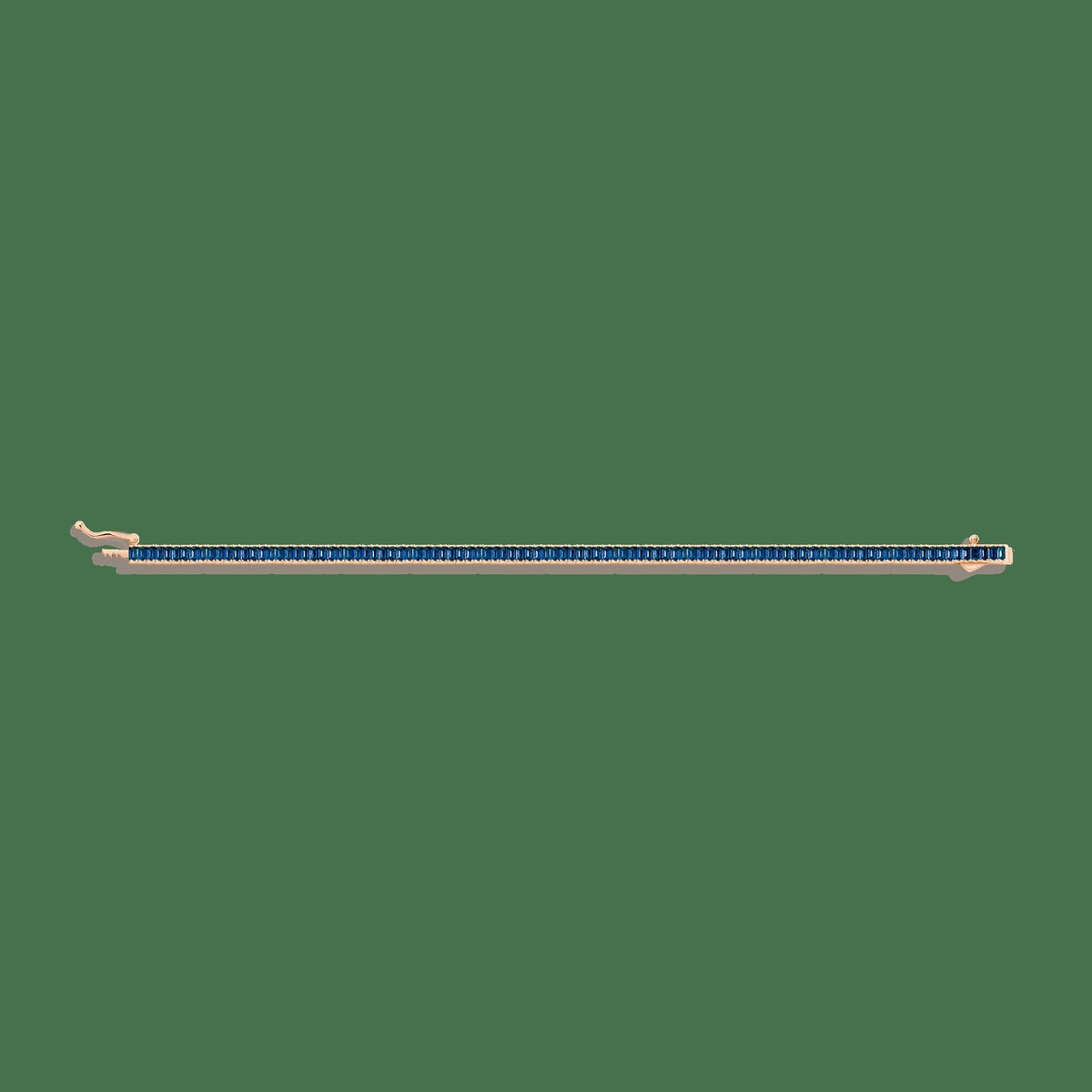 Lab Grown Blue Sapphire Baguette Tennis Bracelet