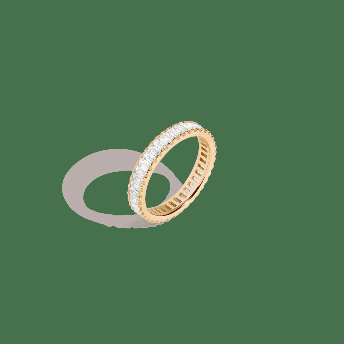 Lab Grown White Sapphire Baguette Eternity Ring