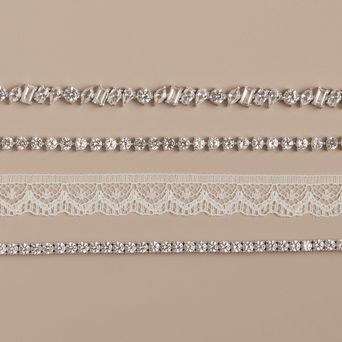 Lab Grown White Sapphire Three-Prong Tennis Bracelet