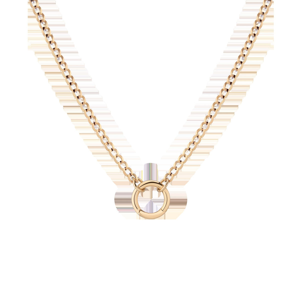 Curb Chain Charm Necklace