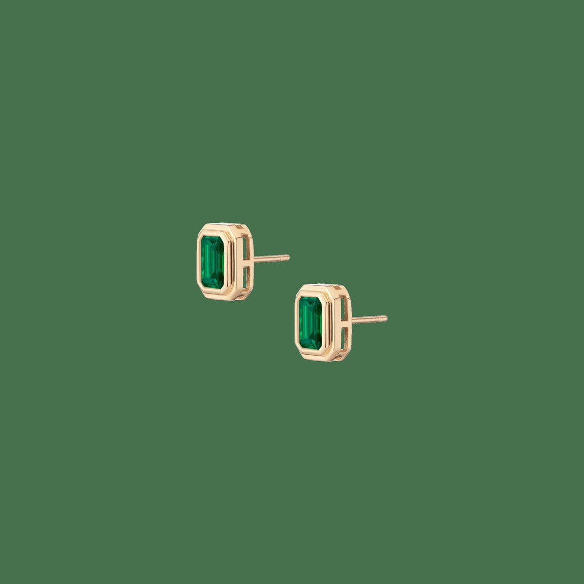 Lab Grown Emerald Heirloom Stud Earrings