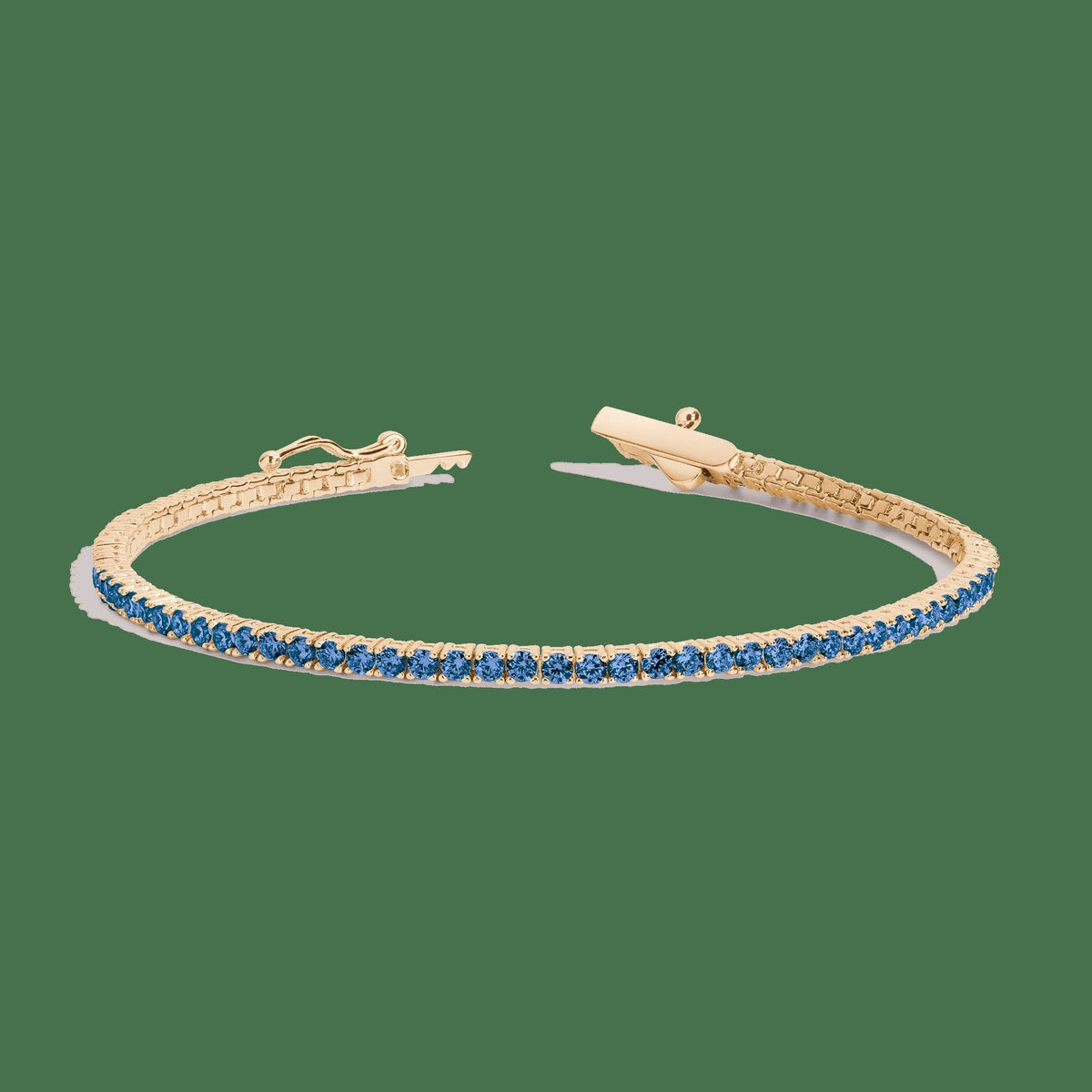 Lab Grown Blue Sapphire Tennis Bracelet