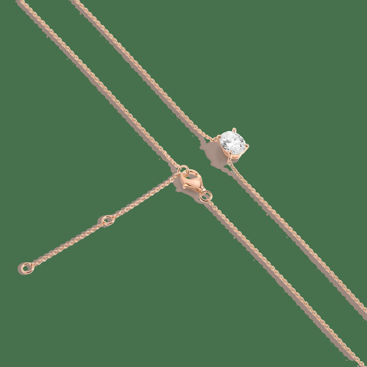 Oval Gemstone Solitaire Necklace