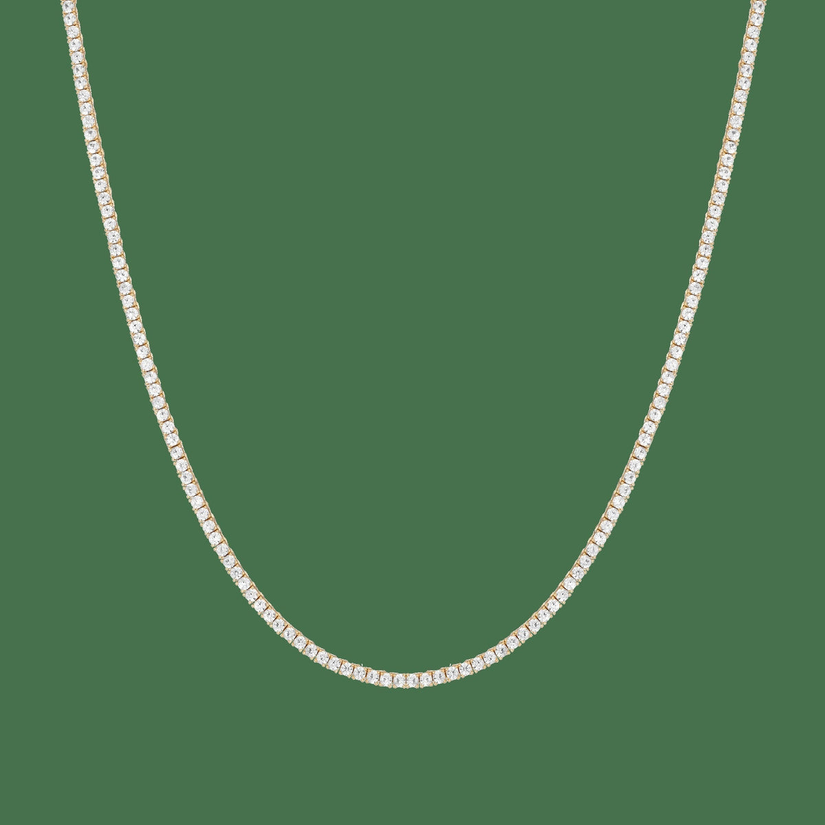 Lab Grown White Sapphire Tennis Necklace